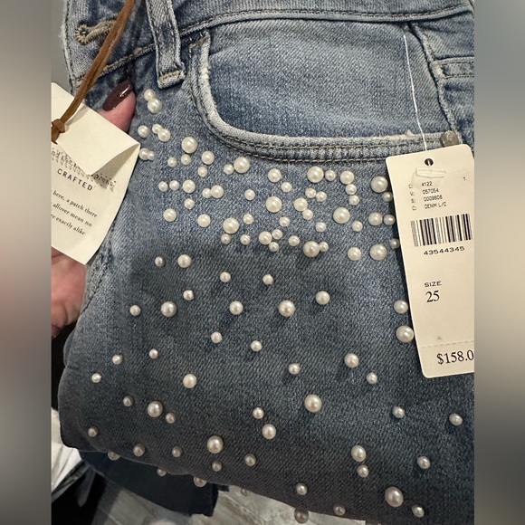 ANTHRO Pilcro and the Letterpress Script Pearl High Rise Skinny Jeans Sz 25 - Picture 11 of 12